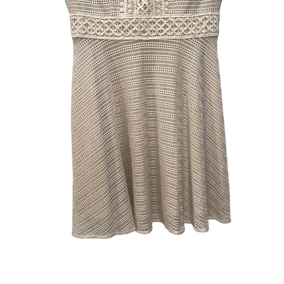 Antonio Melani Women's Cap Sleeve Tan Knit/Crochet Midi Flare Dress Sz 8 NWT - Picture 5 of 11
